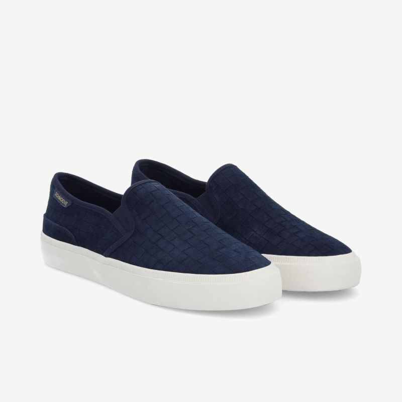 ARLO SLIP ON M - EMBOSSED SUEDE - BLEU MARINE